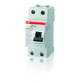 ABB FH202AC УЗО 2P 63A 30mA (AC) - Электрика, НВА - Модульное оборудование - Узо - . Магазин оборудования для автономного и резервного электропитания Ekosolar.ru в Белгороде