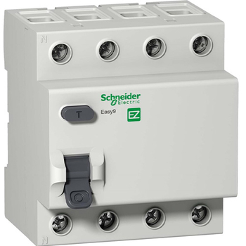 Дифференциальный выключатель Schneider Electric (УЗО) EASY 9 4P 40A 30мА АС 4,5 кА - Электрика, НВА - Модульное оборудование - Дифференциальные автоматы - . Магазин оборудования для автономного и резервного электропитания Ekosolar.ru в Белгороде