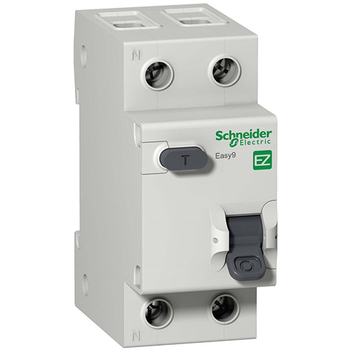 Дифференциальный автоматический выключатель Schneider Electric EASY 9 1P+N 16А 30мА C AC 4,5 кА - Электрика, НВА - Модульное оборудование - Дифференциальные автоматы - . Магазин оборудования для автономного и резервного электропитания Ekosolar.ru в Белгороде