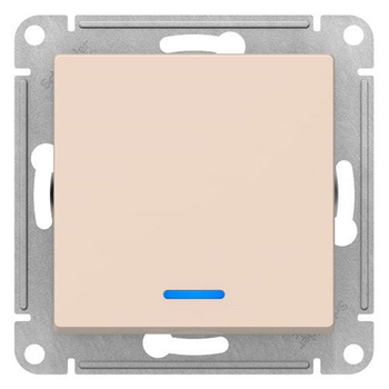 Выключатель SE AtlasDesign 1-клавишный с подсветкой, сх.1а, 10АХ, бежевый, механизм - Электрика, НВА - Выключатели и розетки - Выключатели - . Магазин оборудования для автономного и резервного электропитания Ekosolar.ru в Белгороде