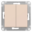 Выключатель Schneider Electric AtlasDesign 2-клавишный сх.5, 10АХ, бежевый, механизм - Электрика, НВА - Выключатели и розетки - Выключатели - . Магазин оборудования для автономного и резервного электропитания Ekosolar.ru в Белгороде