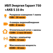 ИБП Энергия Гарант 750 + Аккумулятор S 33 Ач - 12В (450Вт - 40мин) - ИБП и АКБ - ИБП для котлов - . Магазин оборудования для автономного и резервного электропитания Ekosolar.ru в Белгороде