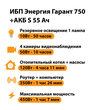 ИБП Энергия Гарант 750 + Аккумулятор S 55 Ач - 12В (450Вт - 67мин) - ИБП и АКБ - ИБП для котлов - . Магазин оборудования для автономного и резервного электропитания Ekosolar.ru в Белгороде