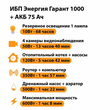 ИБП для котла Энергия Гарант 1000 + Аккумулятор 75 Ач 12 В (600Вт - 68мин) - ИБП и АКБ - ИБП для котлов - . Магазин оборудования для автономного и резервного электропитания Ekosolar.ru в Белгороде