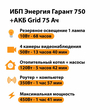 ИБП для котла Энергия Гарант 750 + Аккумулятор Grid 75 Ah 12 v (450Вт - 91мин) - ИБП и АКБ - ИБП для котлов - . Магазин оборудования для автономного и резервного электропитания Ekosolar.ru в Белгороде